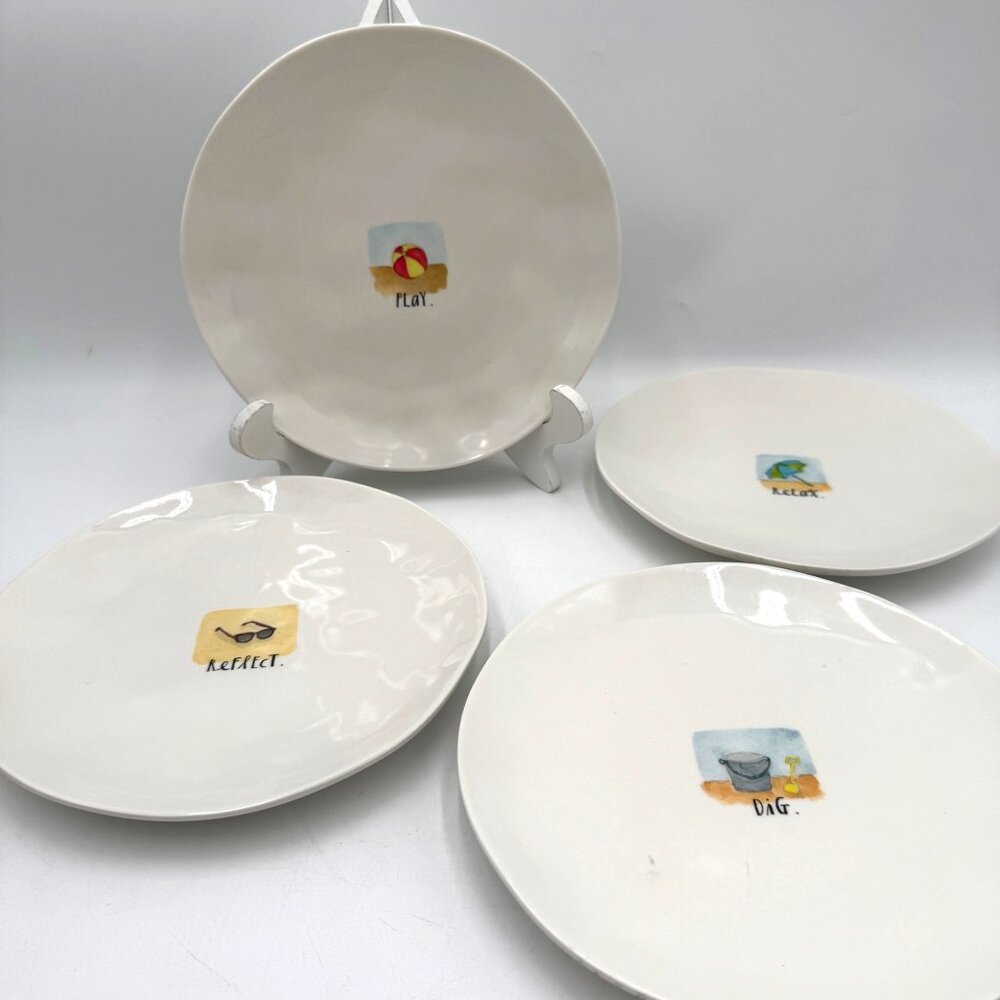 Snack Dessert Plate Pool Safe Beach ￼Set Let’s Go To The Beach Rae Dunn Melamine